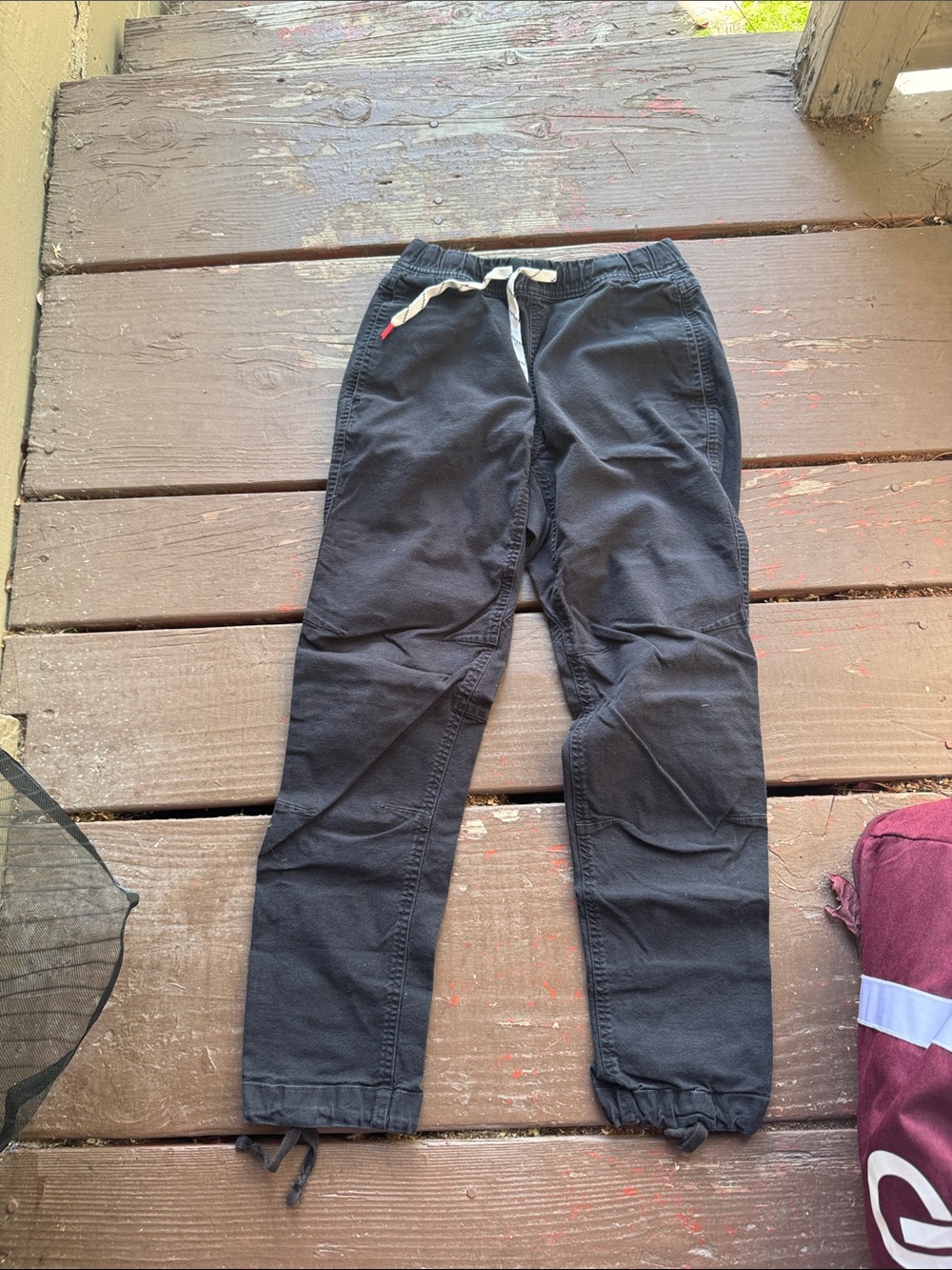 Womens Black Drawstring Jogger Pants